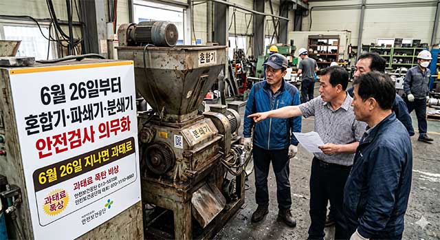 "6월 26일 지나면 과태료라고?" 공장 사장님들 비상 걸린 혼합기·파쇄기·분쇄기 안전검사 의무화 완벽 총정리