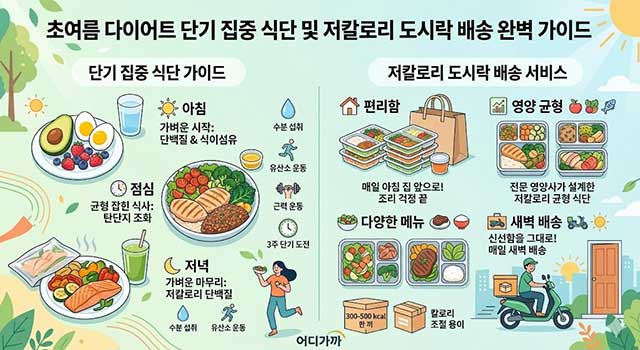 초여름 다이어트 단기 집중 식단 및 저칼로리 도시락 배송 완벽 가이드